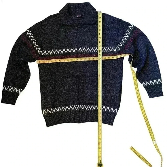 Turkey Wool Blend Winter Navy Full Zip Sweater Jacket Size M - Picture 2 of 6